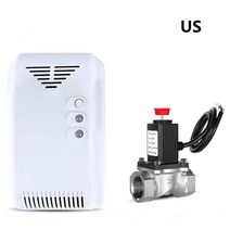 가스 누출 탐지기 12V 가연성 경보 감지기 프로판 부탄 LPG 천연 솔레노이드 밸브 세트 홈 보안 장비 테스트기, US-B