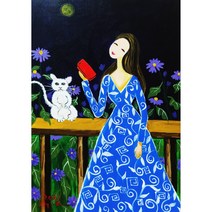 김영희 정담 들국화 작가 서양화 그림 작품 거실 인테리어 지인 선물 소장 아트 재테크 명제 들국화 여인 4호