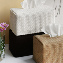 홉색 티슈 커버 각티슈 케이스 티슈커버 티슈케이스 곽티슈 미니 원형 사각 패브릭 티슈홀더 휴지케이스 휴지곽 북유럽 직사각 각티슈 호텔룸 감성 심플 모던, 화이트