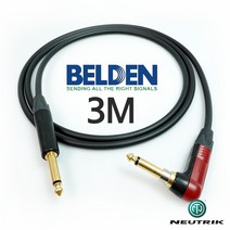 벨덴 BELDEN 9778 55(TS) ㄱ자 꺽임 사일런트잭 + 55(TS) 뉴트릭 골드 기타 케이블 3M