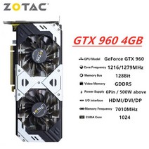 Zotac 그래픽 카드 GTX 1650 1660 1060 1050Ti 6GB 1050 Ti 3GB 4GB 1660S 슈퍼 비디오 GPU 데스크탑 PC 컴퓨터 게임 마이닝, Zotac 960 4G_2