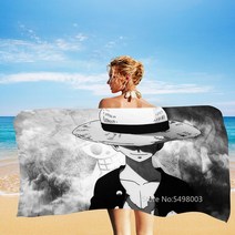 원피스 원숭이 d. luffy 목욕 수건 일본 애니메이션 블랙 욕실 비치 타월 마이크로 화이버 샤워 대형 수영 커버 빠른 건조, 1_70x150cm