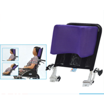 휠체어베개 높이 각도조절 헤드레스트 목받침 쿠션, 빨간색