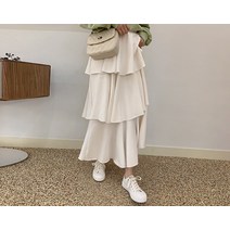 펌멜 3단 캉캉 밴딩 스커트