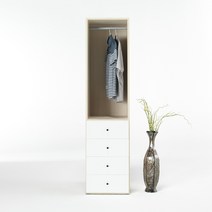 옵티마 롤스크린 드레스룸 500 4단서랍장 시스템옷장, 철레일서랍장 워시오크_HNAO13WAC