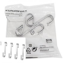 위월천 이케아 S자 스테인리스 5개입 스텐S고리 모자걸이 봉고리 행거고리