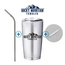 로고포함 정품 록키마운틴 텀블러 500ml 밀폐형 스텐304 보온병 보냉보온, 텀블러 단품 (뚜껑포함) + 빨대+세척솔