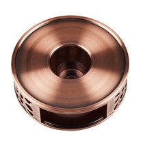 내구성이 뛰어난 스테인레스 스틸 티워머 히팅 베이스 찻주전자 따뜻한 차 스토브 양초 세트, 구리색