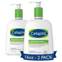 CETAPHIL 바디 모이스쳐라이저 수분 넘치는 로션 제형 모든 피부 타입 민감한 피부용 저자극 논 코메도제닉 무향 4 oz 3팩, NEW 16oz 2 Pack