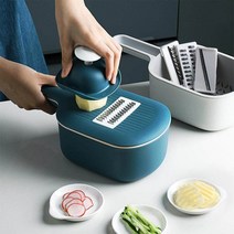 가정용 다기능 감자 파쇄 된 야채 커터 오이 무 슬라이서 배수 바구니가있는 가정용 주방 용품, 200, 베이지