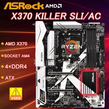 마더보드 X370 AM4 ASRock 킬러 SLI/ac DDR4 64GB PCI-E 3.0 USB3.0 2 M.2 SATA III ATX AMD Ryzen/7th Gen A 시리