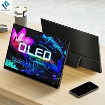 15인치터치모니터 15인치 모니터 휴대용 소형 oled 15.6 인치 스크린 4k 호환, 15.6 올레드 4K 터치, 우리 플러그