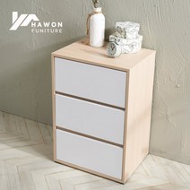 하원가구 보브 500 3단 다용도 서랍장, 메이플화이트