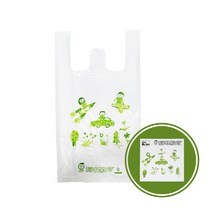 [세꼼마3 5l] 친환경 손잡이 비닐봉투 유백색 5L 300매, 단품