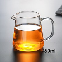 티메이커 티팟 차 직화유리 주전자 내열 투명 유리 페어 컵 하이 수제 쿵푸 teaset gongdao 핸들 도구 포인트, 02 450ml B