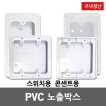 대봉 PVC 노출 박스 스위치 콘센트 전기 승압 복스 1개용 2개용 노출박스 스위치박스 콘센트박스 PVC박스 전기박스 매입 전등 조명 승압용 BOX 1구 2구 인테리어, 02. 대봉 PVC 노출 스위치박스 2개용