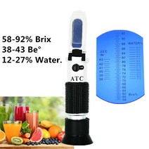 BRIX HONEY REFRACTOMETER 58 ~ 92% RHB-90 ATC 농도를 제어하는 잼 시럽 45% OFF, One Color_러시아, One Color_러시아, 상세 설명 참조1