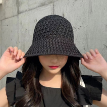 후니데일리 여성용 사계절 왕골 버킷햇