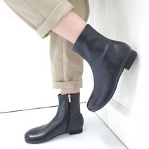 구두모모 라운드토 로우힐 앵클부츠 (2cm)