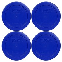 파이렉스 Pyrex 7200-PC 2컵 카뎃 블루 라운드 플라스틱 식품 보관 뚜껑 - 4팩, 4개