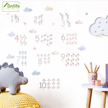 포인트 데코 벽스티커 36가지 종류 아이방 인테리어 / 리무버블 크리스마스 시트지 키즈룸 아기방 벽지 현관문 천장 데코 어린이집 창문 유리 윈도우 카페 화장실 놀이방, 33. 숫자-유니콘