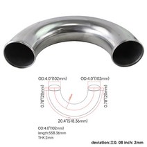 알루미늄 T6063 180 도 89mm 3.5 인치/102mm 4.0 인치 터보 인터쿨러 파이프 배관 튜브 터보 인터쿨러, 02 102 MM