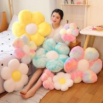 플라워쿠션 꽃 베개 부드러운 해바라기 매트 소파 침대, Rabbit fur-pink+30cm