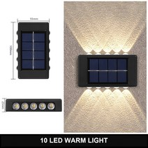 야외 태양광 벽 램프 상단 및 하단 방수 조명, 10 10LED WARM