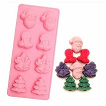 크리스마스 산타 종 트리 베이킹 비누 실리콘몰드, 단품