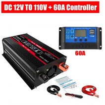 솔라컨트롤러 태양광발전기 컨트롤러 4000w 수정 사인파 인버터 12v 110v 전압, 1-110v 60a 컨트롤러