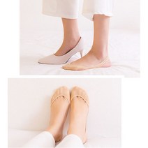 여성용 페이크삭스 슬링백양말 앞꿈치 쿠션 논슬립 하이힐 플랫슈즈 여름 간절기