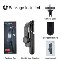 스마트폰 블루투 짐벌 안정기쎌카봉 xiaomi gimbal stability for phone 자동 균형 셀카 스틱 삼각대 with remote, 협력사, 검은 색