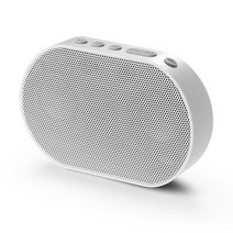 휴대용 무선 블루투스 10w 미니 스피커 컴팩트 강력한 2200mah 스마트 스피커 지원 alexa spotify tunein 스트리밍 음악, 협력사, 하얀