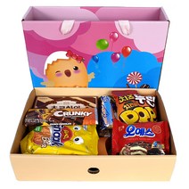 과자박스선물세트 구디백 간식꾸러미 유치원생일답례품 학원 초등학생단체선물 어린이집어린이날선물, 과자종합선물세트