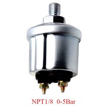 7색 백라이트 자동 해양 오일 압력 게이지 5 Bar 0 ~ 75psi 연료 52mm 범용 트럭 요트 RV 9-32V, 15 5Bar sensor