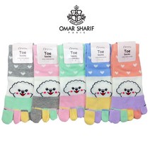 여성 복실이 발가락양말 5켤레 여자 패션 캐릭터 토우삭스
