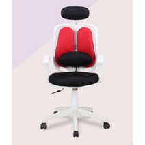 공부 사무 인체공학 편안한 듀얼 등받의 의자 6색 1인용 추천 체어, 레드