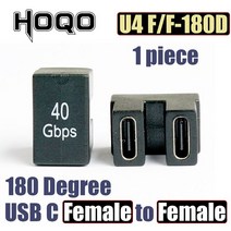 40gbps pd 100w usb c 각도 90도 어댑터 thunderbolt 3 4 usb4 유형 c 남성여성 변환기 8k60hz Usb 허브 포트 C타입 멀티 썬더 볼트 독, 1 조각 어댑터, 검은색
