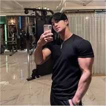 셀러허브 여성패션 [몬스터인더스트리] 어깨 깡패 머슬핏 라운드 몸짱 반팔티
