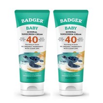 Badger Baby Sunscreen Cream Chamomile&Calendula 배저 베이비 선스크린 크림 카모마일 금송화향 SPF 40 87ml 2팩