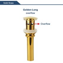 욕실 분지 팝업 드레인 밸브 닦았 골든 싱크 스토퍼 정착물 황동 블랙 세면기 바운스 필터, 10 Golden overflow_01 기타