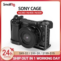 SmallRig-A6400 카메라 케이지 소니 알파 A6300 / A6400 / A6500/A6100 Vlog DIY 옵션 1/4 용 나사 구멍 3/8 개 포함, 1 건