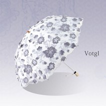 votgl 양산 여자 튼튼한 접이식 암막 2단 우산 이중 레이스 자수양산