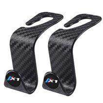 미니 1인 의류관리기 탄소 섬유 자동차 뒷좌석 머리 받침 걸이 BMW X1 E71 F48 E53 F15 E84 교수형 주최자, 01 X1-2pcs
