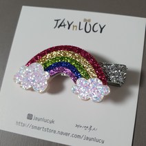 제이앤루시 반짝반짝 무지개 아기머리핀_2타입