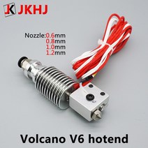 e3d v6 화산 hotend 부품 3d 프린터 액세서리 대구경 노즐 1.75mm0.6 0.8 1.0 1.2mm 12v24v 원격 인쇄 j-head, 04 1.75-0.8mm, 02 12V