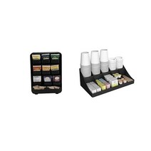 Mind Reader 티백정리함 캡슐커피 보관함 탈착식 서랍 블랙, Black, Organizer + Organizer/ 11 Comp