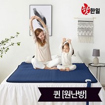 핫한일 EMF 세미극세사 네이비 온수매트_퀸143x200_원난방, 없음