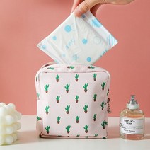 (도매콜) 생리대 파우치 핑크선인장