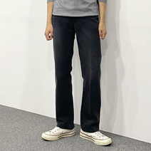 남자 흑청바지 그레이진 레귤러핏 세미와이드 부츠컷 청바지
